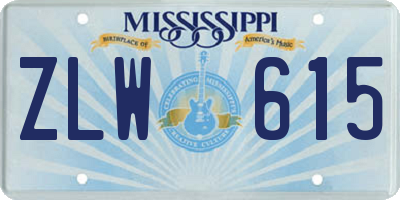 MS license plate ZLW615