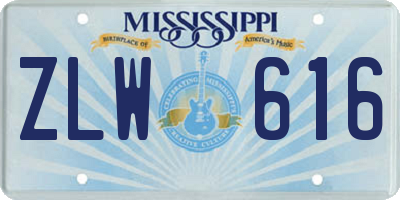 MS license plate ZLW616