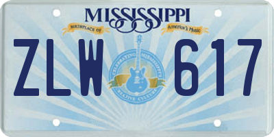 MS license plate ZLW617