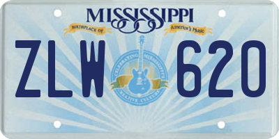 MS license plate ZLW620