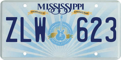 MS license plate ZLW623