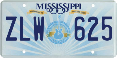 MS license plate ZLW625