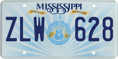 MS license plate ZLW628