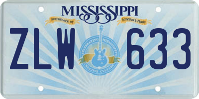 MS license plate ZLW633