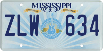 MS license plate ZLW634