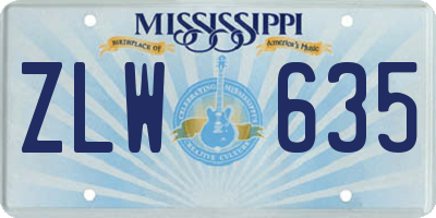 MS license plate ZLW635