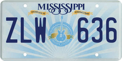 MS license plate ZLW636
