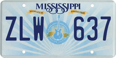 MS license plate ZLW637