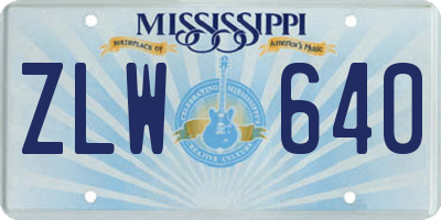 MS license plate ZLW640
