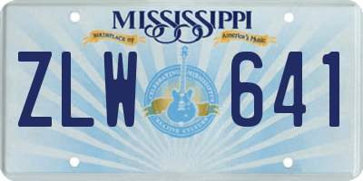 MS license plate ZLW641