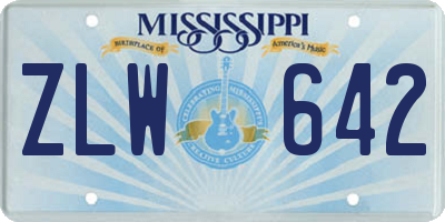 MS license plate ZLW642