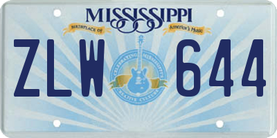 MS license plate ZLW644