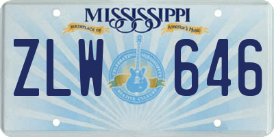 MS license plate ZLW646