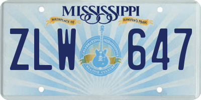 MS license plate ZLW647