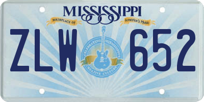 MS license plate ZLW652