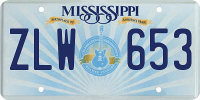 MS license plate ZLW653