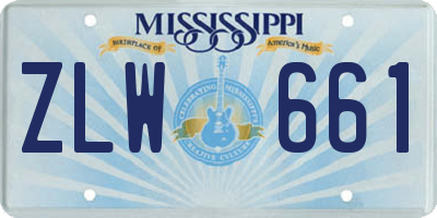 MS license plate ZLW661