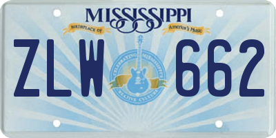 MS license plate ZLW662