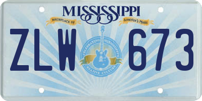 MS license plate ZLW673
