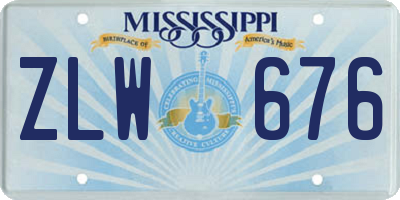 MS license plate ZLW676