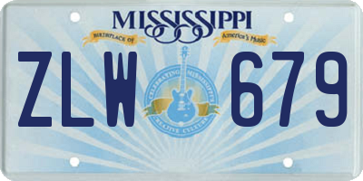 MS license plate ZLW679