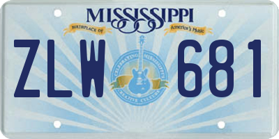 MS license plate ZLW681