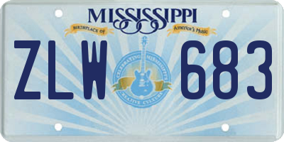 MS license plate ZLW683