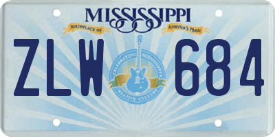 MS license plate ZLW684