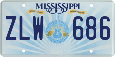 MS license plate ZLW686
