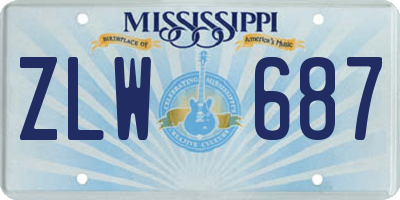 MS license plate ZLW687