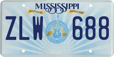 MS license plate ZLW688