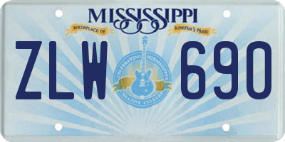 MS license plate ZLW690