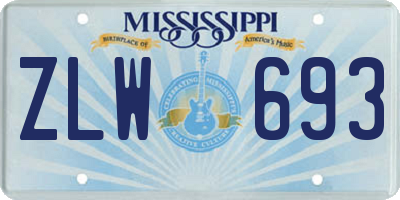 MS license plate ZLW693