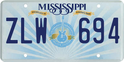 MS license plate ZLW694