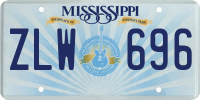 MS license plate ZLW696