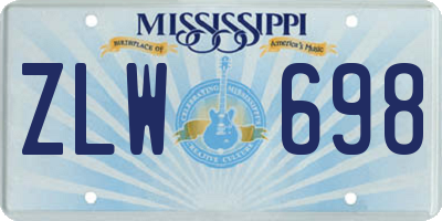 MS license plate ZLW698