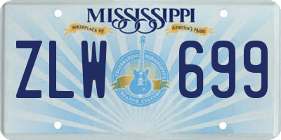 MS license plate ZLW699