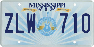 MS license plate ZLW710