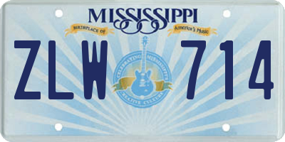 MS license plate ZLW714