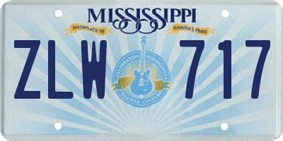 MS license plate ZLW717