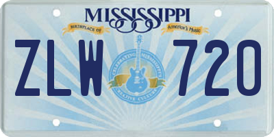 MS license plate ZLW720