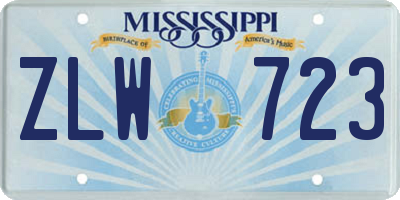 MS license plate ZLW723