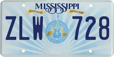MS license plate ZLW728