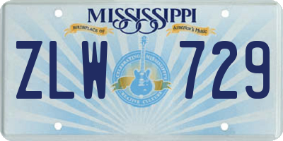 MS license plate ZLW729