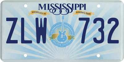 MS license plate ZLW732