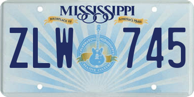 MS license plate ZLW745