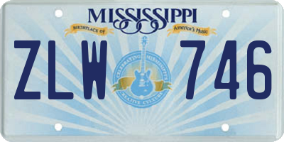 MS license plate ZLW746