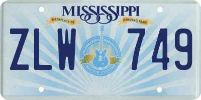 MS license plate ZLW749