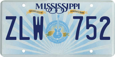 MS license plate ZLW752