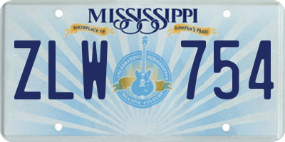 MS license plate ZLW754